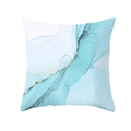 Abstract blue and gold marble print peach skin pillowcase with watercolor fluid art - 45*45cm (Insert Not Included) / Lake Blue Cyan Gold (DRD452-9)