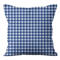 Gedetailleerd beeld van de vierkante kussenhoes met blauw-wit gingham ruitpatroon - 45*45cm (Zonder kussenvulling) / Blauw Wit Gingham (CRD124-2)