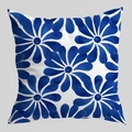 Chinese kussensloop met blauw bloemenpatroon van zacht fluweel voor de woonkamer - 45*45cm (Zonder kussenvulling) / Aquarel Blauwe Bloemen (CRD124-3)