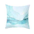 Light luxury blue marble print cushion cover with gold foil accents on peach skin fabric - 45*45cm (Insert Not Included) / Nordic Lake Blue Gold Sand (DRD452-10)