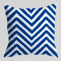 Detail van de kussenhoes met blauw-wit chevronpatroon en handgeschilderde artistieke textuur - 45*45cm (Zonder kussenvulling) / Blauw Wit Chevron (CRD124-4)