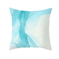 Blue marble texture peach skin pillowcase with watercolor pattern for home decor - 45*45cm (Insert Not Included) / Fresh Blue Teal Sand (DRD452-11)