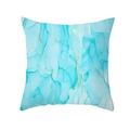 Square peach skin pillowcase with turquoise marble pattern and gold foil accents - 45*45cm (Insert Not Included) / Teal Blue Gold Grain Sand (DRD452-12)