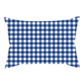 Detail view of the classic blue and white gingham textured pattern on the rectangular cushion cover - 45*45cm (Insert Not Included) / Blue White Gingham (30*50CM-13)