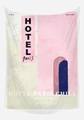 Paris Chill French style decorative wall tapestry with pink and beige window art - French Minimalist Hotel Style (GT42-11)