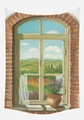 Fake window tapestry with ocean view design for bedroom wall decor and background - Pastoral Lavender Window Style (GT42-12)