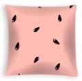 Fodera per cuscino quadrata rosa con motivo anguria e semi neri per l'arredamento - 45x45cm / Motivo Polpa di Anguria (DRD468-1)