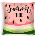 Federa per cuscino quadrata con motivo anguria e scritte estive per la casa - 45x45cm / Motivo Anguria Summer Time (DRD468-4)