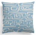 Nordic style daisy peach skin pillowcase with blue abstract geometric patterns for sofa - 45*45cm (No Insert) / Morandi Blue Beige Abstract Maze (DRD445-12)