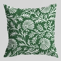 Federa verde di lusso con motivo floreale bianco su sfondo grigio minimalista - Botanico Floreale Verde Profondo (DRD404-3)