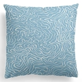 Light blue square cushion cover with abstract white wave pattern for home sofa decor - 45*45cm (No Insert) / Light Blue Wave Abstract Lines (DRD445-14)