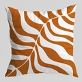 Funda de cojín cuadrada moderna con motivo de hojas en terracota y blanco para sofás - Patrón de Hojas Abstractas (DRD403-1) / 45x45cm
