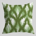 Fodera per cuscino verde con motivo Ikat geometrico per divano rustico e decorazione - 45*45cm (Senza Inserto) / Motivo Geometrico Ikat (DRD473-3)