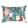 Rechteckiger Lendenkissenbezug mit tropischen Monstera-Blättern und Hibiskus-Blumen - Bunte Pflanzensammlung Stil (DRD475-29) / 30x50cm