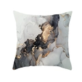 Peach skin pillowcase with Nordic gold marble fluid art texture in grey and black - 45x45cm / Style 1 (DRD453-1)