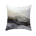 Nordic square cushion cover with golden ink marble pattern on soft peach skin fabric - 45x45cm / Style 2 (DRD453-2)