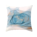 Blue marble throw pillow cover with golden ink texture and peach skin fabric - 45x45cm / Style 4 (DRD453-4)