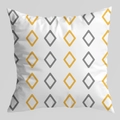Federa per cuscino moderna gialla e grigia con motivo geometrico a rombi per divano - Stile motivo a rombi cavi grigio giallo (DRD474-8)