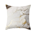 Nordic square pillowcase with white marble pattern and elegant gold foil printing - 45x45cm / Style 5 (DRD453-5)