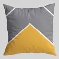 Federa per cuscino geometrica gialla e grigia con stampa moderna a triangoli - Stile triangolo moderno color block grigio giallo (DRD474-9)