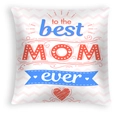 Funda de cojín piel de melocotón con texto 'Best Mom Ever' y motivos de corazones rojos - Patrón de Ondas Rojas (DRD463-19) / 45x45CM (Sin Relleno)