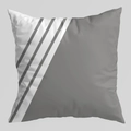 Fodera per cuscino quadrata con motivo geometrico minimalista a righe grigie e bianche - Stile di giunzione a righe diagonali grigie con base bianca (DRD474-10)