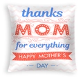Blue and pink Mother's Day pillowcase with Happy Mother's Day text and heart pattern - Blue Text Ripple (DRD463-21) / 45x45CM (No Core)
