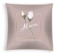 Pink Mother's Day pillowcase with Mom text, white flowers, and golden accents - Purple Text Floral (DRD463-1) / 45x45CM (No Core)