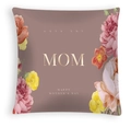 Mother's Day cushion cover with purple floral pattern and golden MOM lettering - Coffee Purple Rose (DRD463-3) / 45x45CM (No Core)
