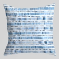 Chinese blue porcelain style pillowcase with blue watercolor geometric dots and lines - 45*45cm (Insert Not Included) / Hand Painted Blue Polka Dots (CRD124-9)