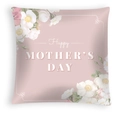 Pink Mother's Day pillow case with white roses and Happy Mother's Day greeting - Pink White Rose (DRD463-4) / 45x45CM (No Core)