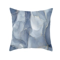 Modern marble texture pillowcase with blue gold patterns in peach skin fabric - 45x45cm / Style 12 (DRD453-12)