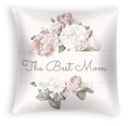 White peach skin pillowcase with floral The Best Mom print for Mother's Day decor - White Vintage Floral (DRD463-5) / 45x45CM (No Core)