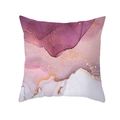 Square marble texture pillowcase with purple and gold fluid art print on peach skin fabric - 45x45cm / Style 13 (DRD453-13)