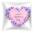 Square peach skin pillowcase with pink watercolor heart and Happy Mother's Day floral print - White Pink Purple Floral (DRD463-7) / 45x45CM (No Core)