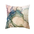 Abstract marble pattern pillowcase with blue and gold fluid art in soft peach skin fabric - 45x45cm / Style 15 (DRD453-15)