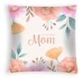Floral Mother's Day pillow cover with To the Best Mom text on white peach skin fabric - Orange Pink Surround (DRD463-11) / 45x45CM (No Core)