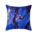 Square peach skin pillowcase with dark blue marble ink pattern and gold accents - 45x45cm / Style 18 (DRD453-18)