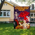 Détail du drapeau de jardin Halloween avec impression recto-verso de fantômes et citrouilles - Style de Fête d'Halloween Tout-en-Un (QZ15-19) / 30*45cm