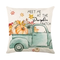 Fall pumpkin patch harvest truck decorative pillow case in watercolor style - 18x18 Inch / Vintage Pickup Style (YMD96-1)