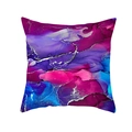 Square peach skin pillowcase with purple and magenta marble alcohol ink art print - 45x45cm / Style 20 (DRD453-20)