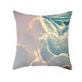 Nordic square pillowcase with pink and teal marble texture and golden glitter accents - 45x45cm / Style 22 (DRD453-22)