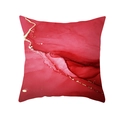 Modern burgundy marble pattern peach skin pillowcase with gold veins and artistic ink texture - 45x45cm / Style 23 (DRD453-23)