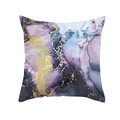 Nordic peach skin pillowcase featuring purple marble pattern with gold leaf texture - 45x45cm / Style 24 (DRD453-24)