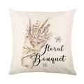 Lavender floral linen pillow cover with Floral Bouquet watercolor print design - 45x45cm / Floral Bouquet (YMD327-12)