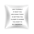Peach skin summer beach pillowcase in white featuring bold black motivational text print - Motivational English Lettering (DRD454-10)