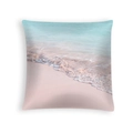 Pink beach and ocean waves print peach skin pillowcase for summer home decor - Macaron Color Beach Waves (DRD454-12)