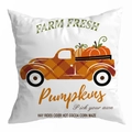 Thanksgiving pumpkin truck pillow case with autumn maple leaf print on white fabric - 45*45cm (No Insert) / Autumn Farm Truck Style (DRD292-1)