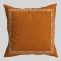 Orange decorative pillow cover with white Greek Key pattern for modern luxury home sofa - Greek Key Meander Border (DRD403-7) / 45x45cm