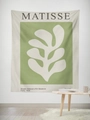Tapisserie Matisse plante vert avocat pour décoration murale nordique et minimaliste - 95x73cm / Style Tissu Brossé / Carré Vert Avocat Feuille Matisse (GT59-14)